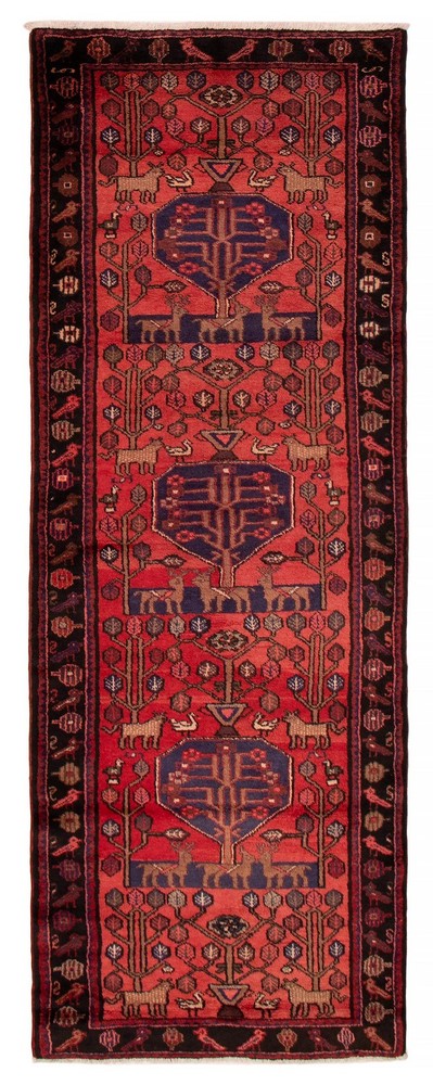 3'7" x 9'10" Vintage Hand-knotted Runner Rug Traditional Oriental Wool Carpet
