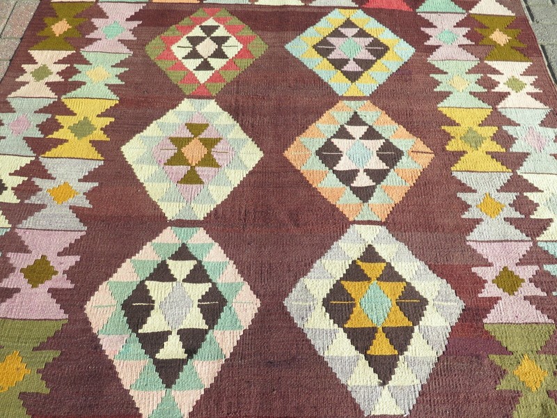 Antique Turkish Wool Rug, Afion Kilim, Area Rugs Kelim 68"X95" Floor Rug, Carpet gallery