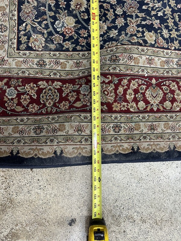 Very Fine Pakistani rug 92” X 132” ' handmade carpet Navy blue & deep red gallery