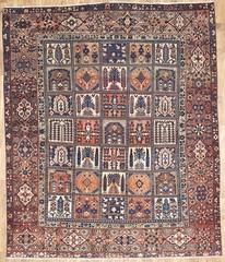 8’9 x 10’5 ft Semi-Antique Handmade Geometric Wool Living Room Carpet