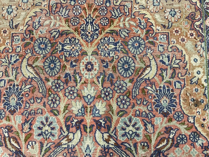 High Quality Silk Rug Wall Hanging Floor Pictorial Birds Silk Rug Carpet 3x5 Ft gallery
