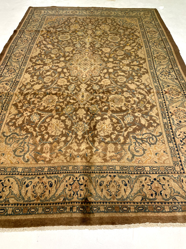 Antique Oriental Hand-Knotted Wool Area Rug Beige/Blue/Ivory 6'8" x 9'9" gallery