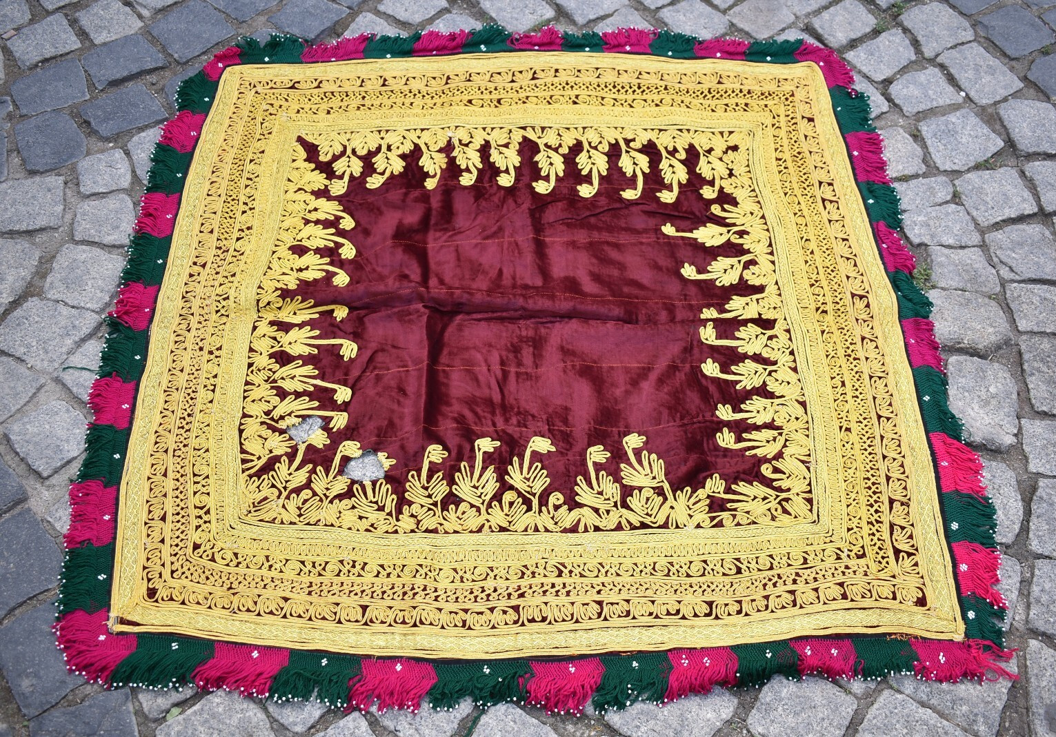 Velvet Table Cover 37'' x 39'' Turkoman Sofa Cover Table Cover Velvet Home Decor gallery