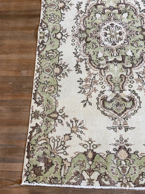 Handmade Rug, 3.7 x 6.7 ft Rug, 4 x 7 ft Vintage Rug, Green Rug, Area Rug,Carpet gallery