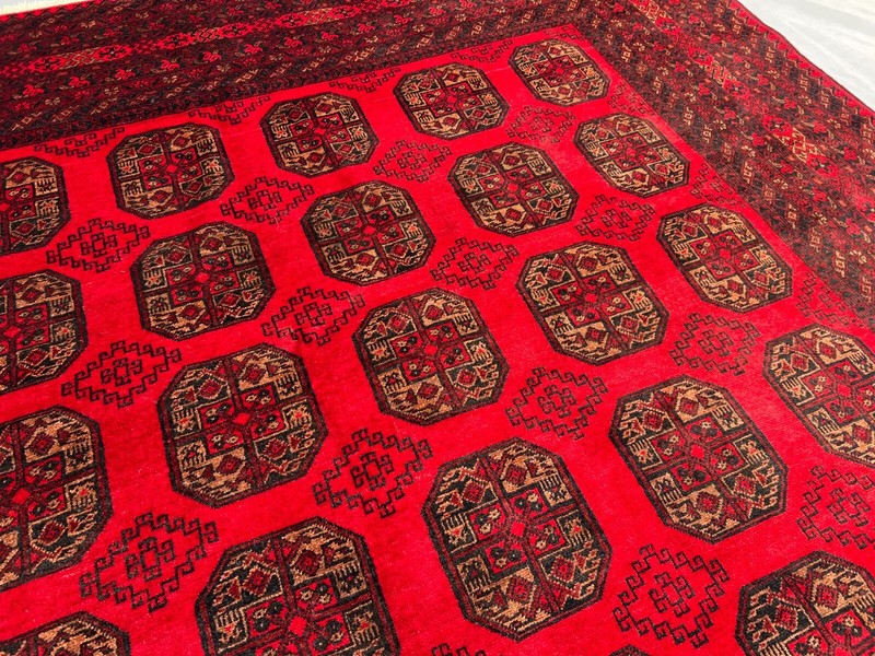 8 x 11 Turkoman Rug – Afghan Elephant Foot Wool Tribal Carpet, Geometric pattern gallery