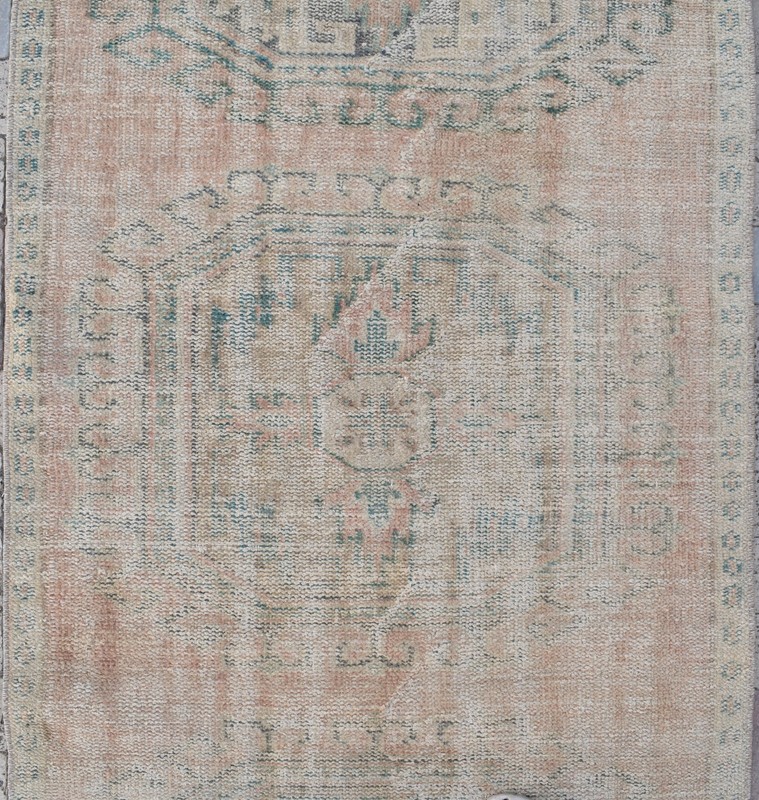 Turkish Rug 3x9 ft Oushak Rug Runner Vintage Wool Hallway Stairs Rug 95x295cm gallery
