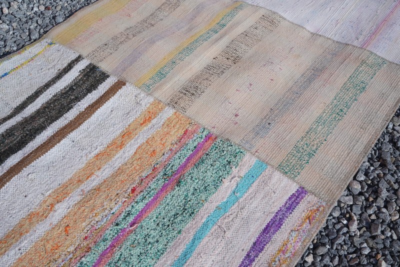 Vintage Turkish Kilim Runner Rug 3x19 ft Neutral Handmade Extra Long Carpet 826 gallery