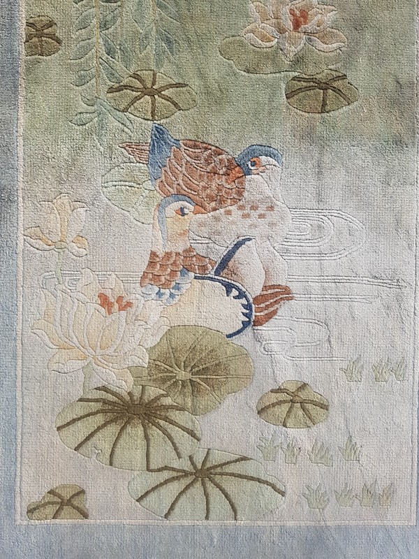 Vintage Chinese Tibetan Handmade Chinese Multicolor Wool Rug Carpet 91x46 cm gallery