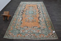 Oushak Turkish Vintage Rug 6×9 Kilim Rug Anatolian Handmade Boho Decor ORANGE