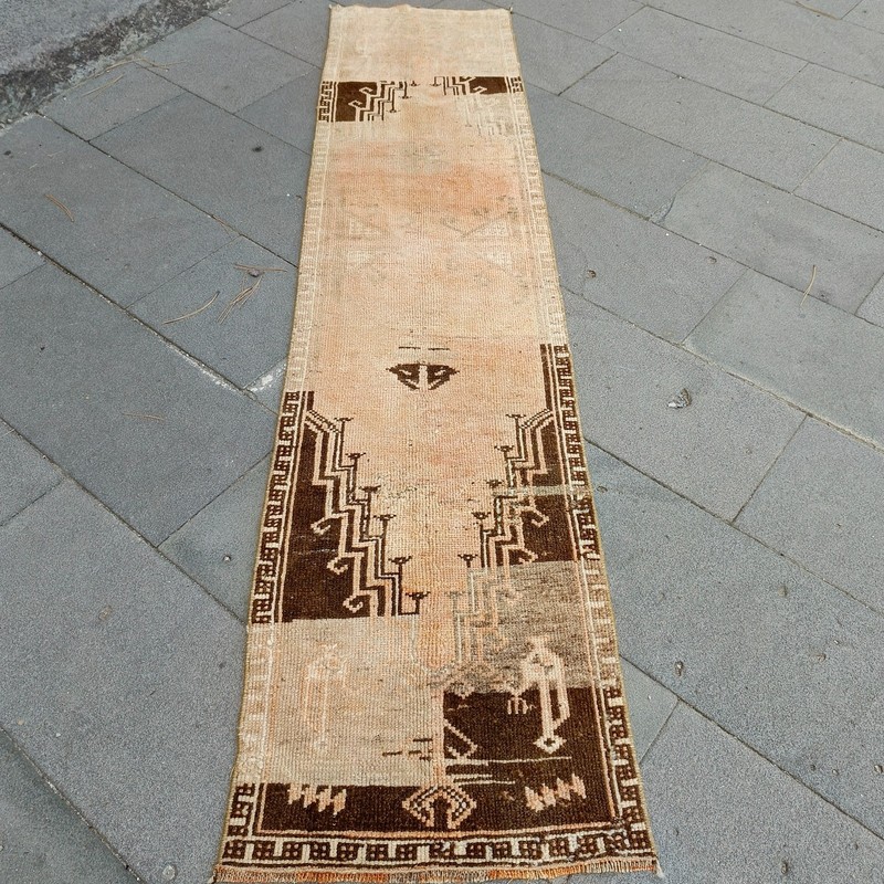 Unique 2x7 Turkish rug 1.71 x 7.38 ft Vintage Handmade rug 52 x 225 cm runner gallery