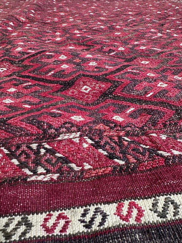 Antique Turkmen design Kilim Rug- Afghan Handmade Flatweave Kilim Rug- Turkmen gallery
