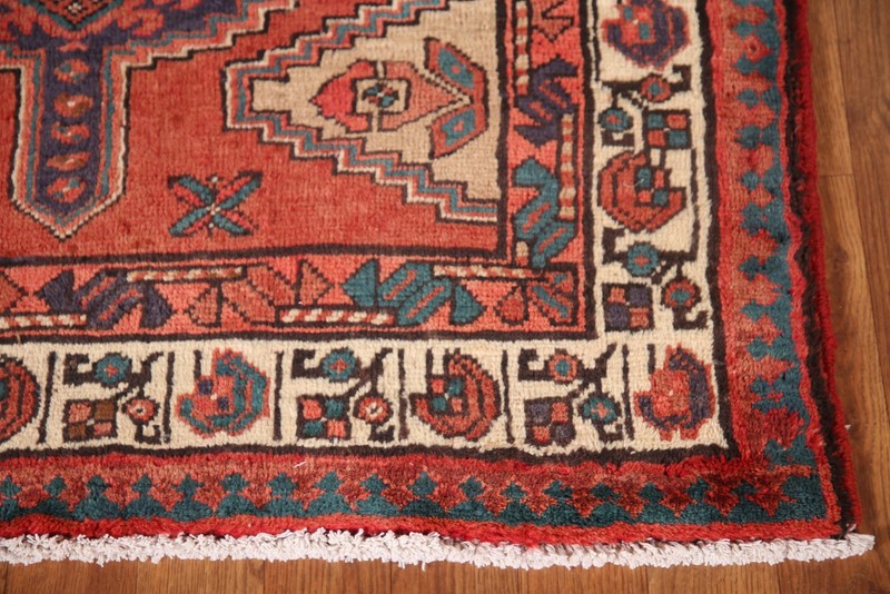 Handmade Wool Rust Red Runner Rug 4x10 Vintage Tribal Traditional Hallway Carpet gallery