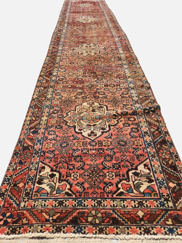 2'9"x13'9" ANTIQUE HAND KNOTTED CAUCASIAN TABRIZi SERAPE TRIBAL WOOL RUG RUNNER gallery