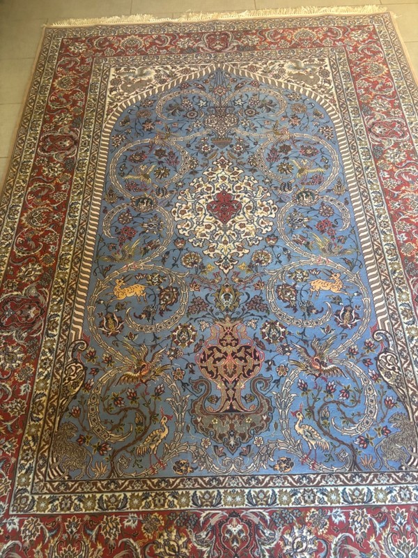8X5 NEW HANDMADE RUG. CARPET . WOOL AND SILK WITH SIGNATURE. ESF.AHAN gallery