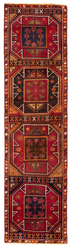Vintage Hand-knotted Runner Rug 2'8" x 10'2" Traditional Oriental Wool Carpet