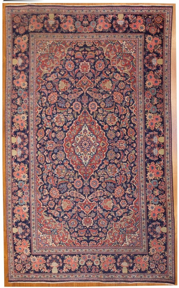 An Antique Classic Traditional Keshan Area rug
