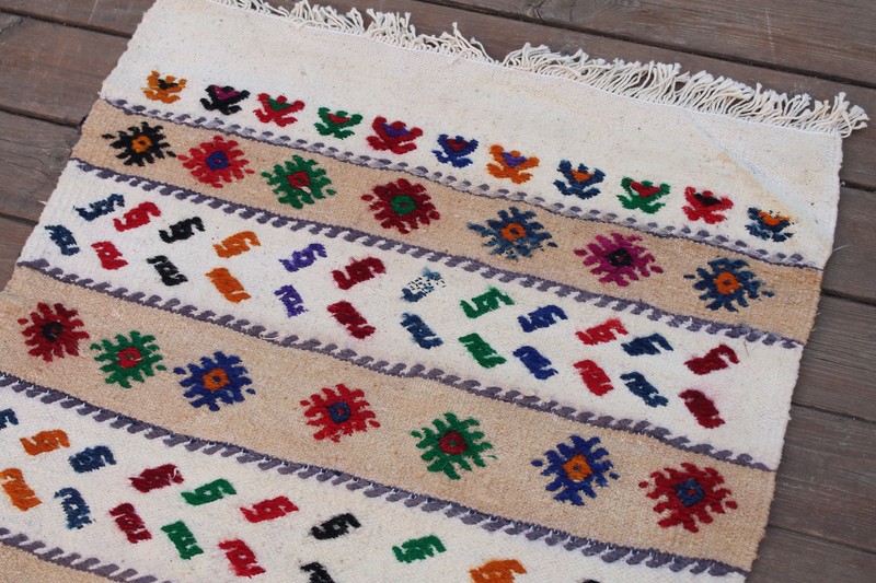 Turkish Kilim Rug 22''x51'' Hand Woven Konya Cicim Kilim 58x130cm Vintage Kilim gallery