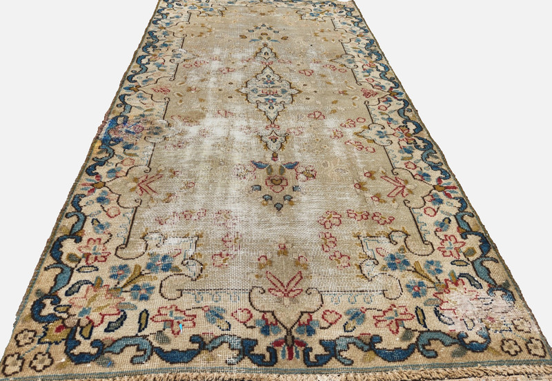 3'6"x6'7" ANTIQUE HAND-KNOTTED TURKISH OUSHAK TRIBAL PISHAWAR MUTED RUG WOOL gallery