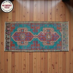 Wool Door Mat, Vintage Turkish Rug Handmade Small Rug, Kitchen Rug 2×4 ft approx