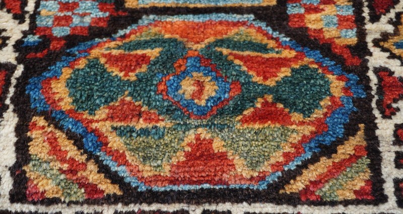 Rare Antique Kurdish Bag Face Hand Knotted 100% Wool Tribal Rug 27" x 25" inch gallery