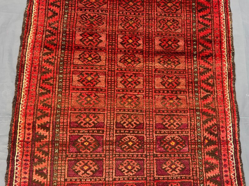 Vintage Afghan Hand Knotted Rug Geometric Medallion Design Nomadic Kitchen Rug gallery