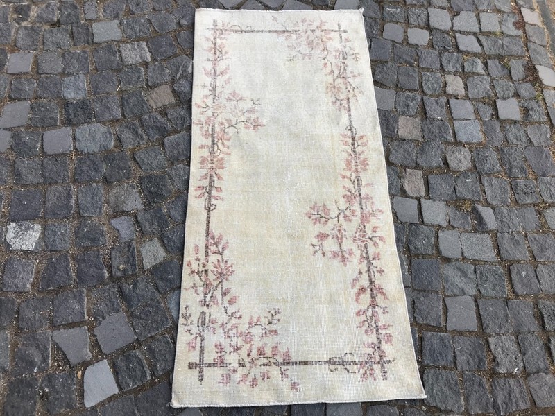 Turkish Vintage Rug Handmade Wool Rug Bohemian Runner Rug Home Rug2,3 x 5,0 ft gallery