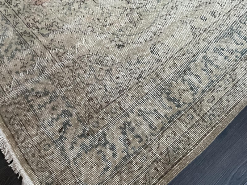 Handmade Vintage Turkish Area Rug – 6x9 Handwoven Wool Cotton, Organic & Natural gallery