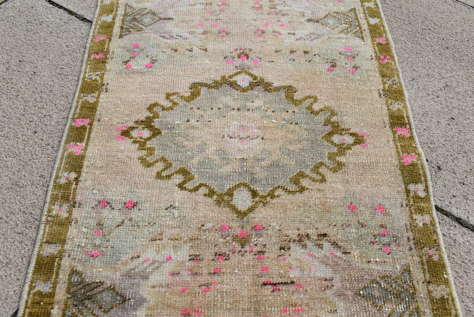 Doormat Oushak Rug,1'6 x 2'7 ft,Turkish Rug, Vintage,Bohemian Rug, Anatolian Rug gallery