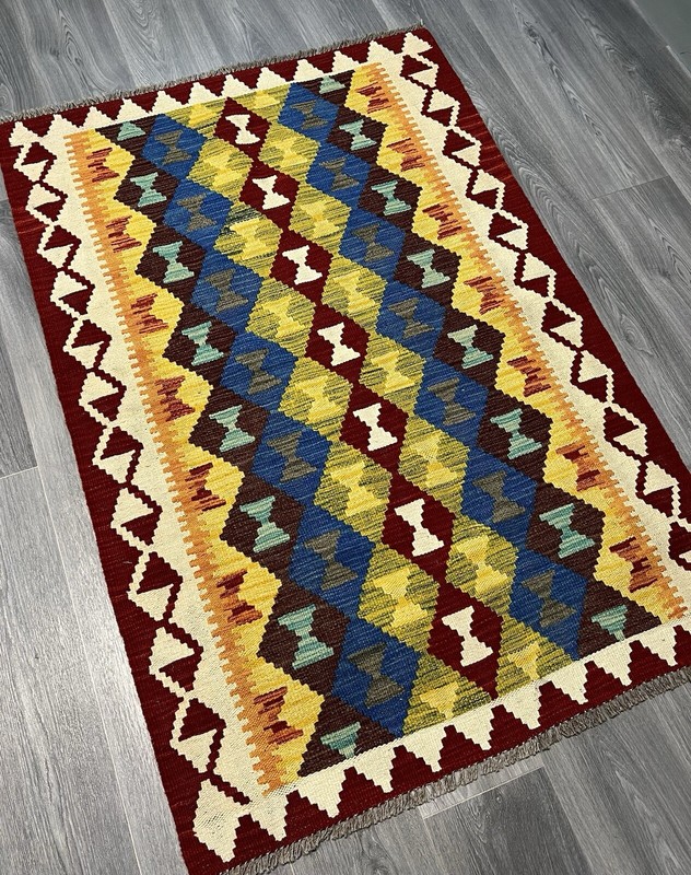 Vintage Kilim Traditional Hand Made Oriental Wool Kilim 5ftx3.2ft 151cmx101cm gallery