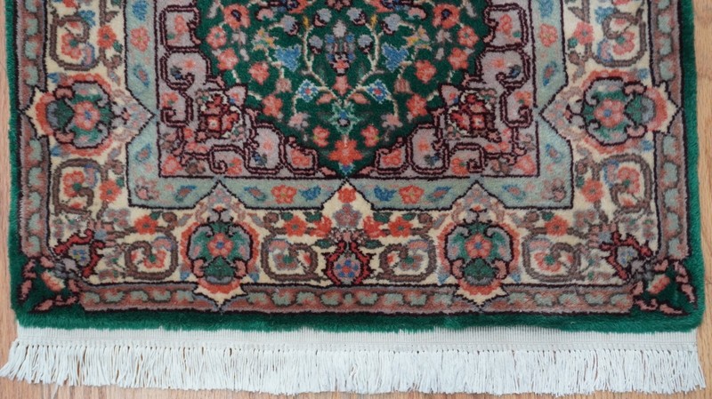 Gorgeous Kermann Hand Knotted Green Oriental Rug 2'1" x 4'3" gallery