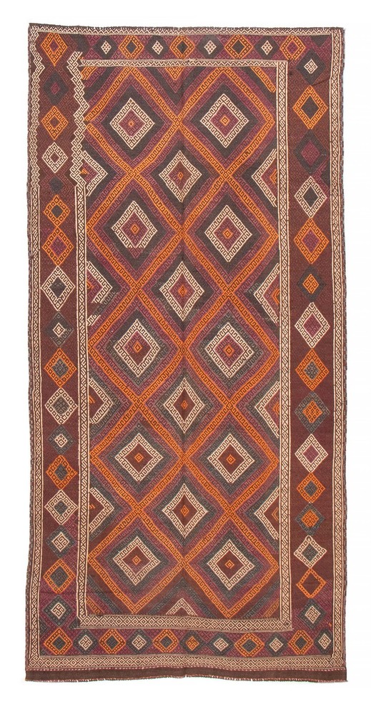 Vintage Hand Woven Area Rug 4'9" x 10'2" Traditional Wool Oriental Carpet
