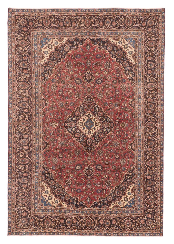Vintage Traditional Hand-Knotted Area Rug 7'9" x 11'3" Oriental Wool Carpet