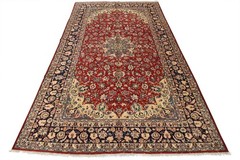 Najafabad Rug 11′ x 17’5” Red Wool Vintage Traditional Hand-Knotted Carpet