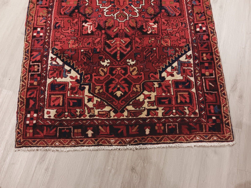 ESTATE 11 FEET RUNNER Circa 1950 VEGETABLE-DYE HANDMADE-KNOTTED WOOL RUG 586479 gallery