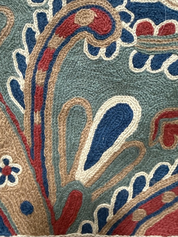 VTG Handmade Aubusson Rug French Chain Stitch Needlepoint 2.5x3.75 Ft Vibrant gallery
