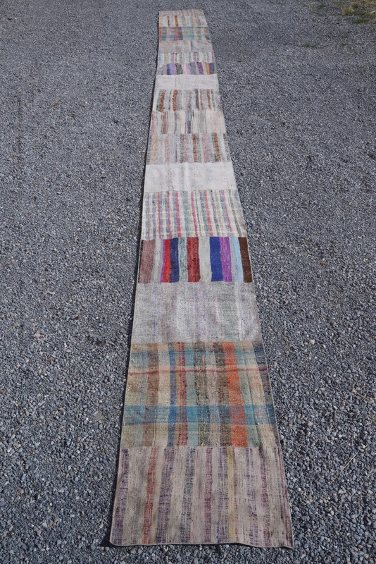 Turkish Kilim Runner Rug 3x36 ft Vintage Handmade Farmhouse Extra Long Rug 828 gallery