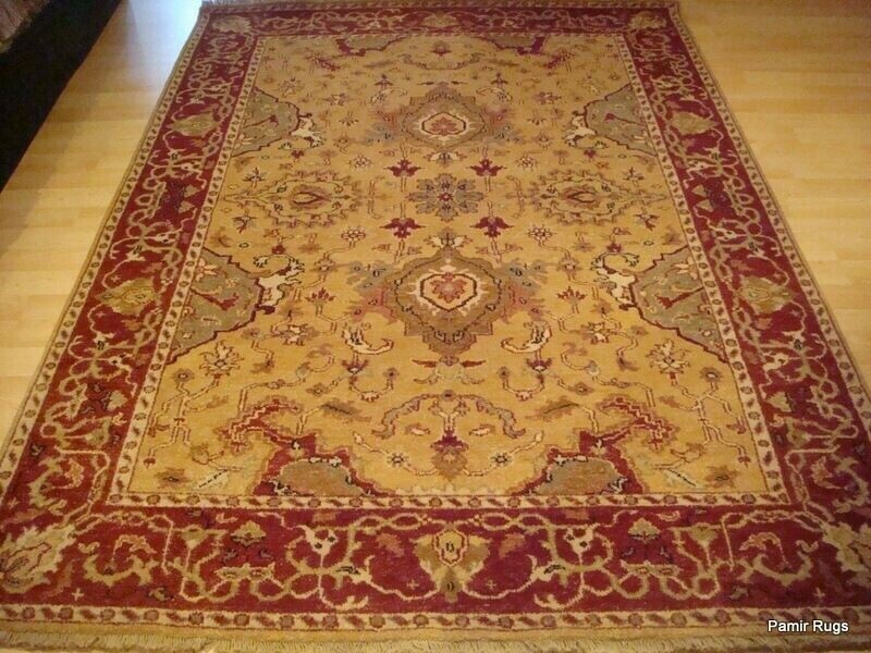 handmade rug_5x7 ft. TOP QUALITY Vegetable dye hand spun wool knotted Pm75