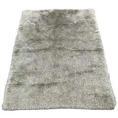 Vintage Swedish Mid Century Rya Rug Scandinavian Wool Flokati Carpet 3’7×4’7 ft