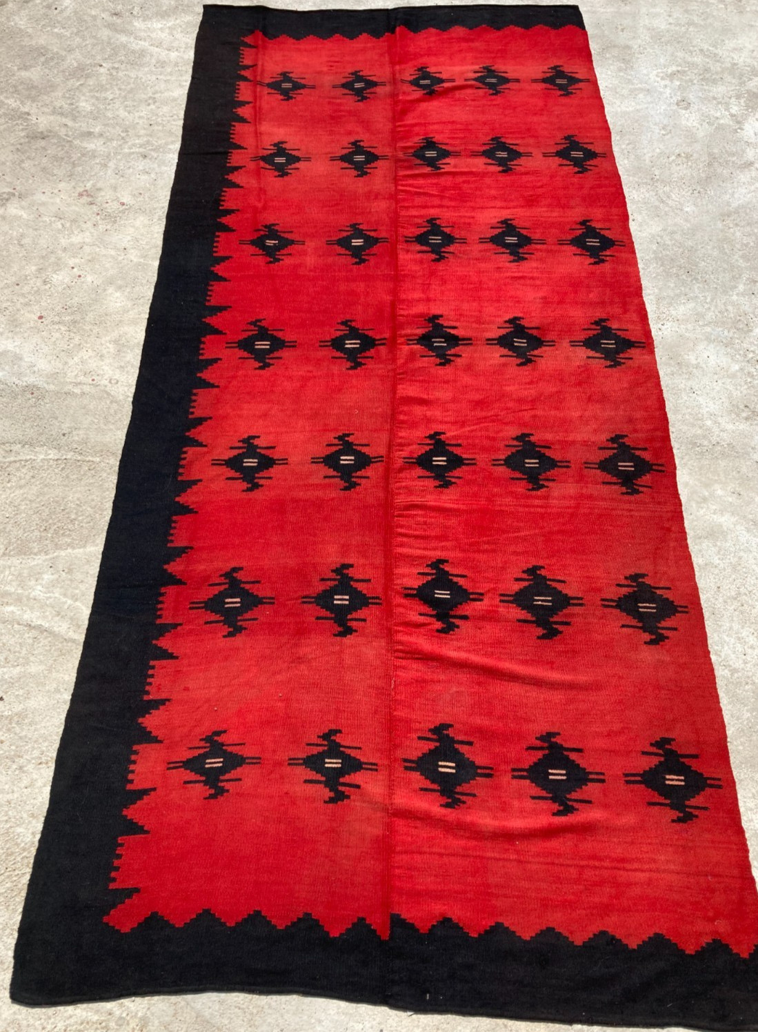 Vintage Handmade Traditional Lovely Turkish Kilim Floor Rug Carpet 223x140 cm gallery