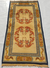 Vintage Handmade Chinese Peking Dragon Style Wool Rug 166×90 cm