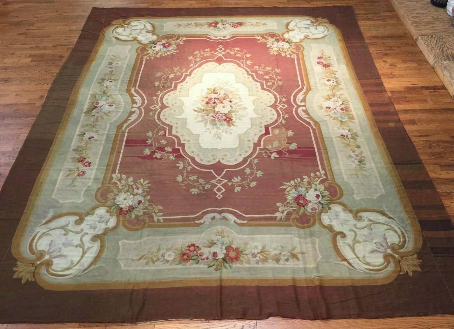 15’6” X 12’6” Rare 19th Century Palace Size French Aubusson Exceptional Weaving gallery