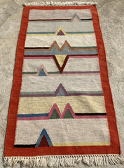 Vintage Traditional Handmade Turkish Tribal Flat Wool Kilim Floor Rug 173×92 cm