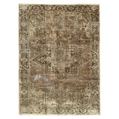 VINTAGE HERIZ CARPET HAND MADE GEOMETRIC WOOL RUG 11’2′ x 8’2″ CLEANED