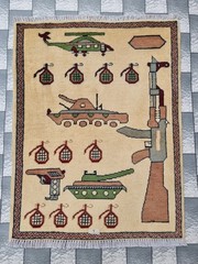 Afghan Hande Knotted Rug Area War Rug With History Afghan War Rug 80×60 cm