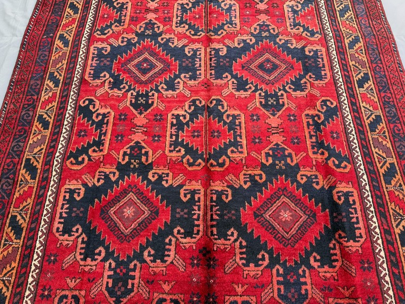 Red Antique Afghan Baluchi Rug 5x9 ft Hand Knotted Persian Style Oriental Carpet gallery