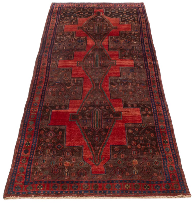 Vintage Hand-Knotted Area Rug 4'5" x 10'9" Traditional Oriental Wool Carpet gallery