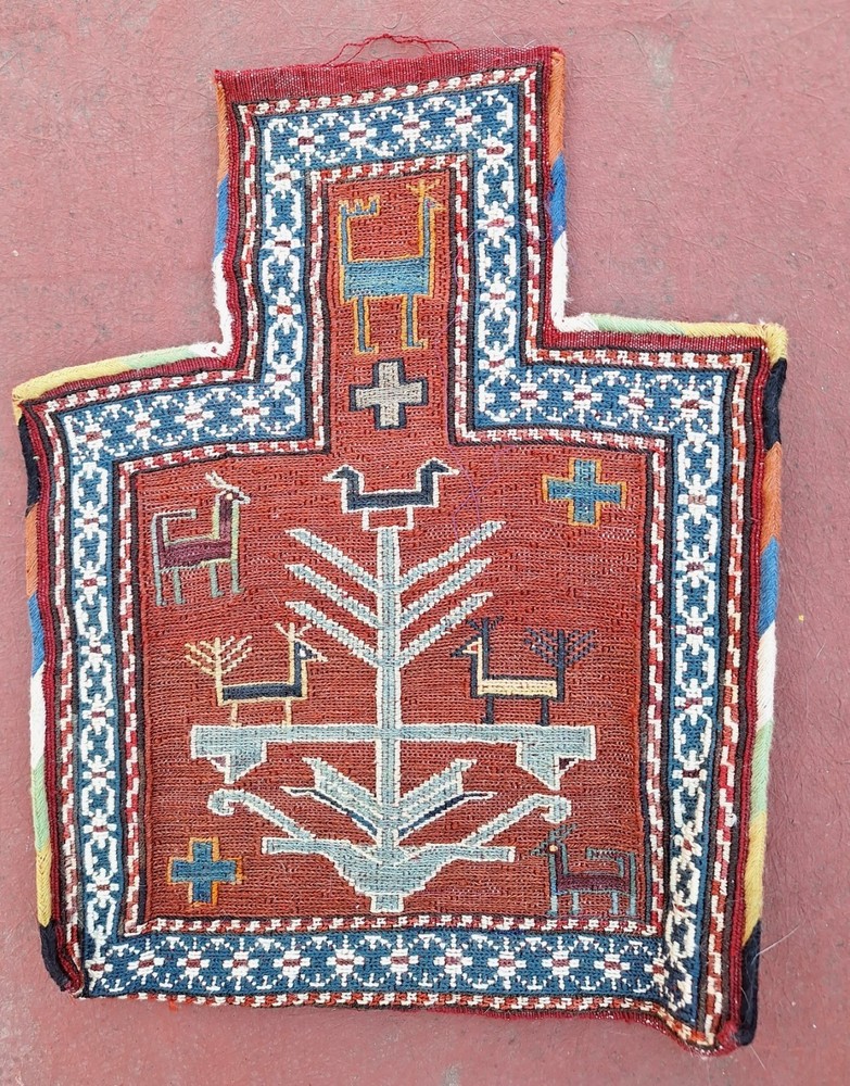 Antique Shahsevan Caucasian SALT BAG, dated 1906