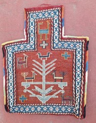 Antique Shahsevan Caucasian SALT BAG, dated 1906