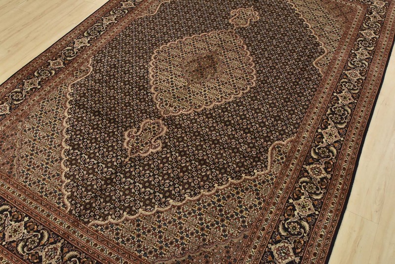 Tabrizi Mahi Rug 6’6” x 9’8” Blue Wool Vintage Traditional Hand-Knotted Carpet gallery