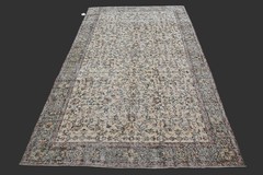 Vintage Turkish Oushak Rug, Beige 5×9 ft, Handmade Wool, Bohemian Anatolian